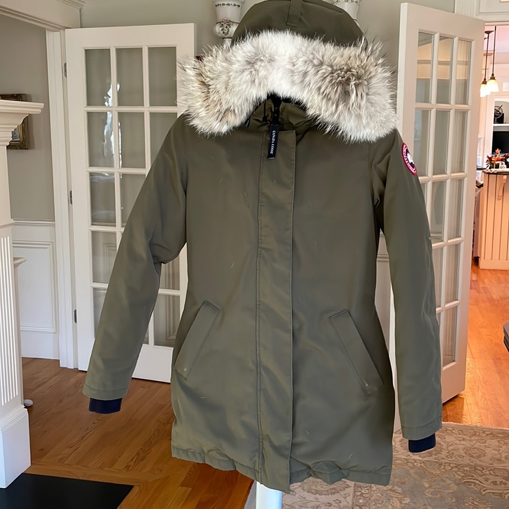 Canada Goose Olive Parka with Fur Trim
